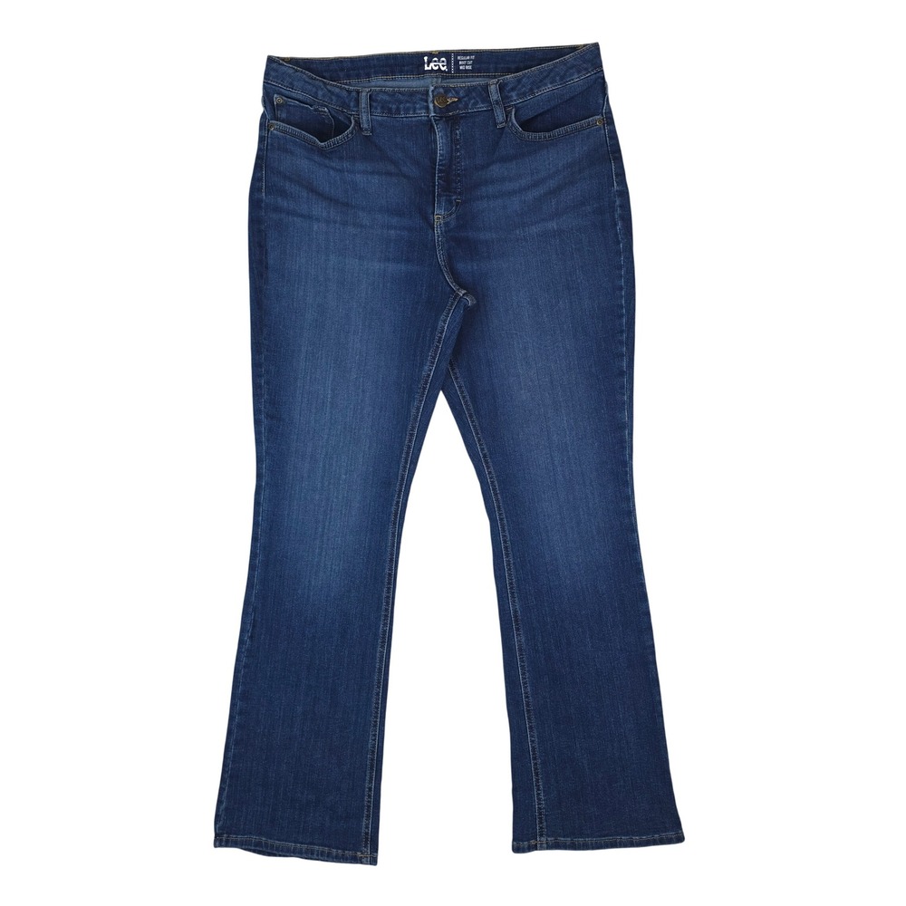 Lee Jeans Womens 36x32.5 Regular Fit Boot Cut Mid Rise Dark Wash Western Cowgirl